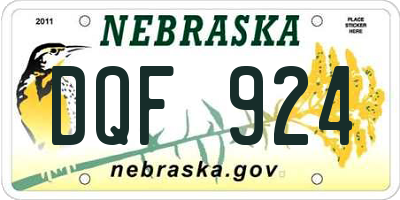 NE license plate DQF924