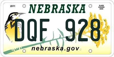 NE license plate DQF928
