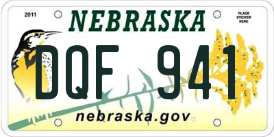 NE license plate DQF941