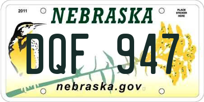 NE license plate DQF947