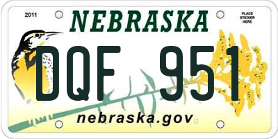 NE license plate DQF951