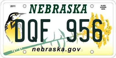 NE license plate DQF956