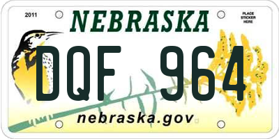 NE license plate DQF964