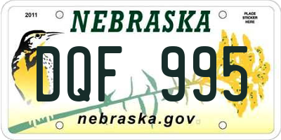 NE license plate DQF995