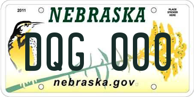 NE license plate DQG000