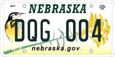 NE license plate DQG004