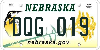 NE license plate DQG019