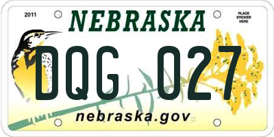 NE license plate DQG027