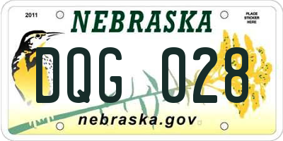 NE license plate DQG028