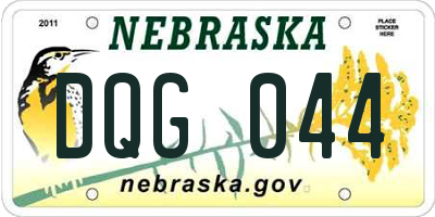 NE license plate DQG044