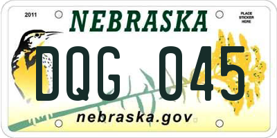 NE license plate DQG045
