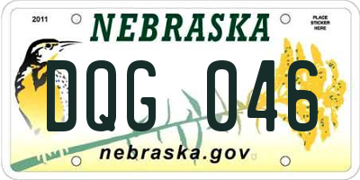 NE license plate DQG046