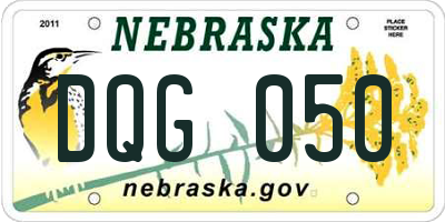 NE license plate DQG050