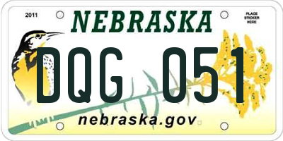 NE license plate DQG051