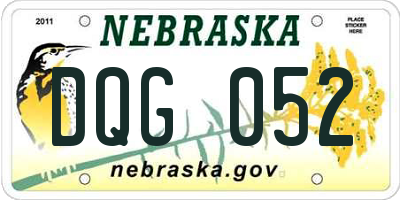 NE license plate DQG052