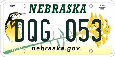 NE license plate DQG053