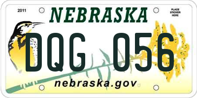 NE license plate DQG056