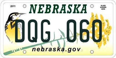 NE license plate DQG060
