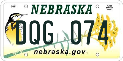NE license plate DQG074