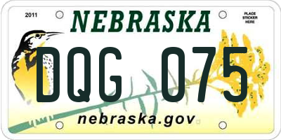 NE license plate DQG075