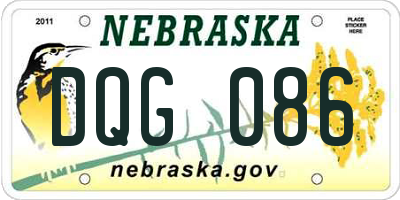 NE license plate DQG086