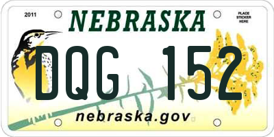 NE license plate DQG152