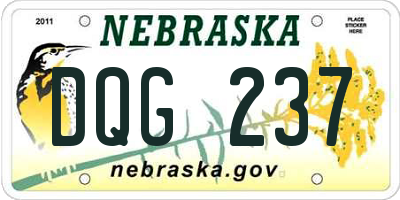 NE license plate DQG237