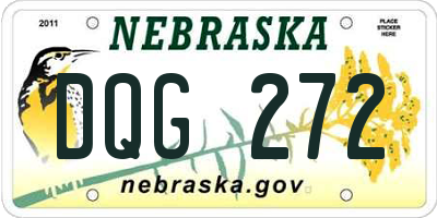 NE license plate DQG272