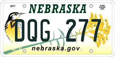 NE license plate DQG277