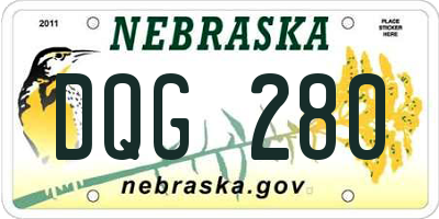 NE license plate DQG280