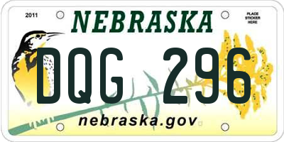 NE license plate DQG296