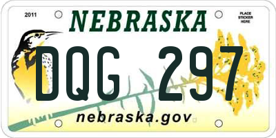 NE license plate DQG297