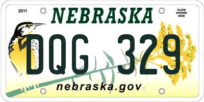 NE license plate DQG329