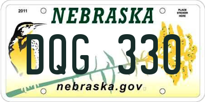 NE license plate DQG330