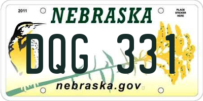 NE license plate DQG331