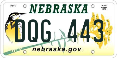 NE license plate DQG443