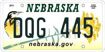 NE license plate DQG445