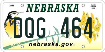 NE license plate DQG464