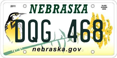 NE license plate DQG468