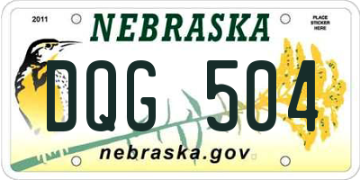 NE license plate DQG504
