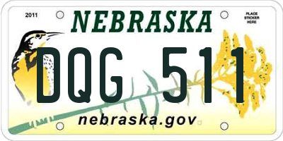 NE license plate DQG511