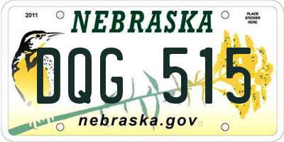 NE license plate DQG515
