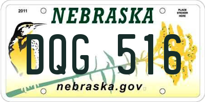 NE license plate DQG516