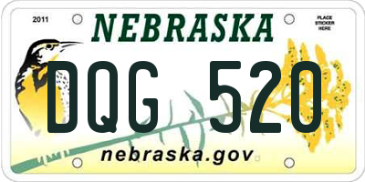NE license plate DQG520