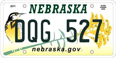 NE license plate DQG527