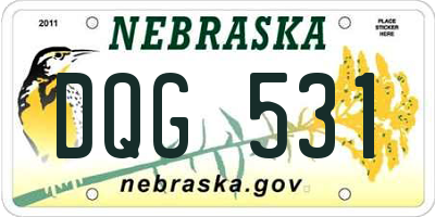 NE license plate DQG531