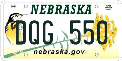 NE license plate DQG550