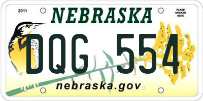 NE license plate DQG554
