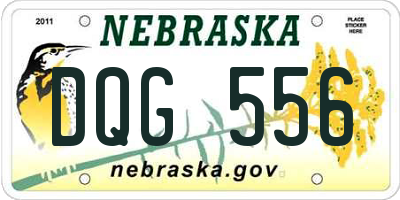 NE license plate DQG556