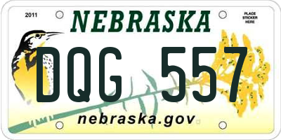 NE license plate DQG557